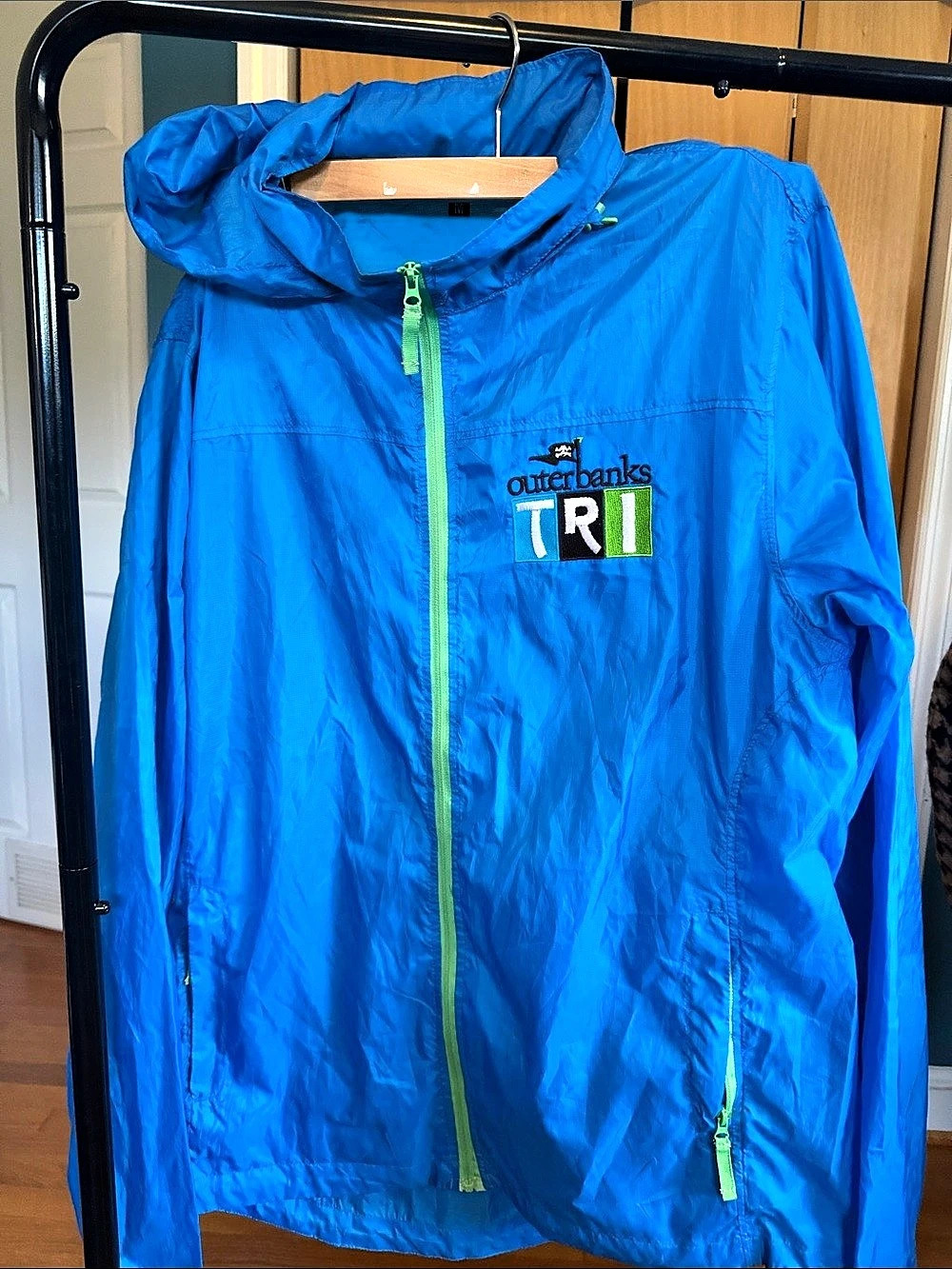 Leslie Jordan TRI Women's Windbreaker Blue Size Medium Like New